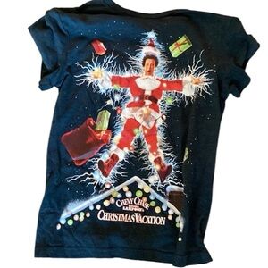 National Lampoon’s Christmas Vacation Unisex T-Shirt Blue Chevy Chase Size Small